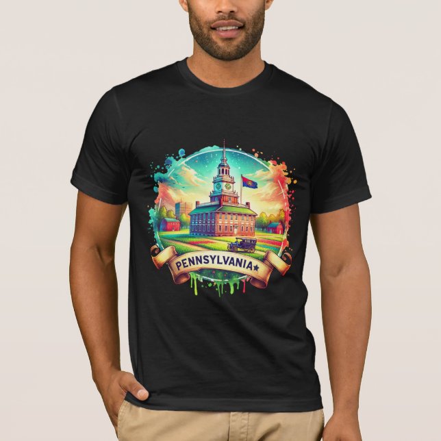 Vintage Pennsylvania Map T-Shirts – Retro us state (Vorderseite)