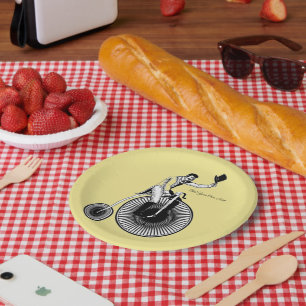 Vintage-Penny-Farthing-Fahrrad Pappteller