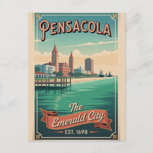 Vintage Pensacola Florida Retro-Reiseziel Feiertagspostkarte