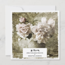 *~* Vintage Peony-Blume AR23 QR UAWG WEDDING Einladung