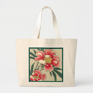 Vintage Peony-Blume Jumbo Stoffbeutel