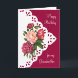 Vintage Peony Flower for Grandmother Birthday Karte<br><div class="desc">Vintage Peony Flower for Grandma,  Grandmother Birthday</div>
