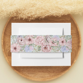 Vintage Peony Wedding Einladungsbanderole