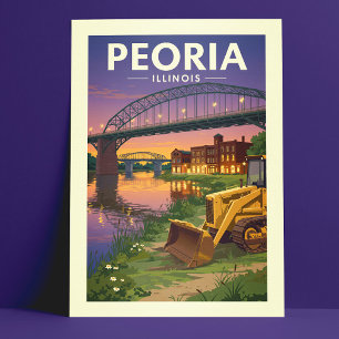 Vintage Peoria Illinois Postkarte