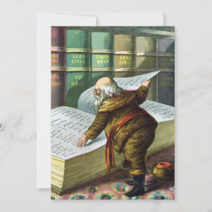 Vintage Père Noël Naughty Nice Party Invitation