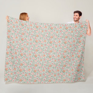 Vintage Perfect Pink & Pfirsich-Rosen Fleecedecke