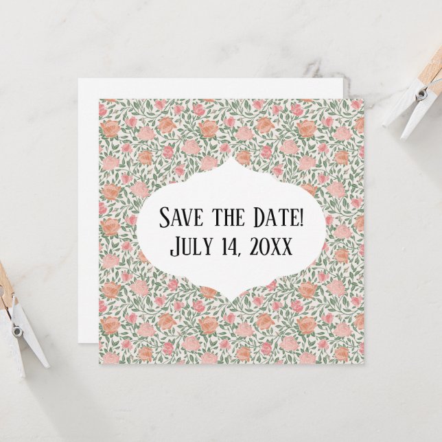 Vintage perfekte Rosa- und Pfirsichfarben-Rose (Vorderseite/Rückseite Beispiel)