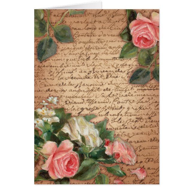 Vintage Pergament und Shabby Chic Rosen (Vorne)