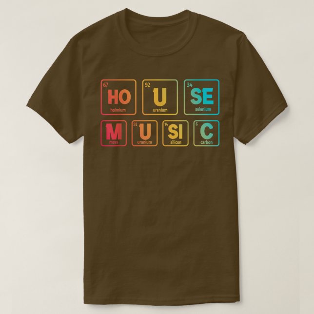 Vintage periodische Tafelchemikalien T-Shirt (Design vorne)
