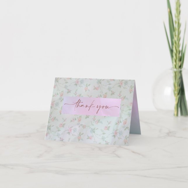 Vintage Periwinkle Peony Douche nuptiale Merci (Devant)