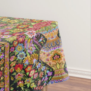 Vintage persische türkische Blume Mitte des Jahrhu Tischdecke