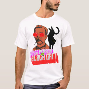 Vintage Person und schwarze Katze T-Shirt