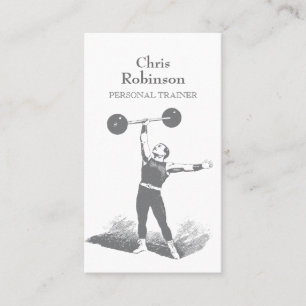Vintage Personal Trainer Strongman Carte de visite
