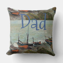 Vintage Personalisieren Monet Fischerboote Kissen