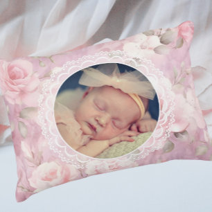 Vintage personalisierte Erinnerungsrosen Spitze  Dekokissen