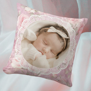 Vintage personalisierte Erinnerungsrosen Spitze  Kissen