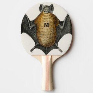 Vintage Personalisierte Geschenke Fledermäuse Illu Tischtennis Schläger