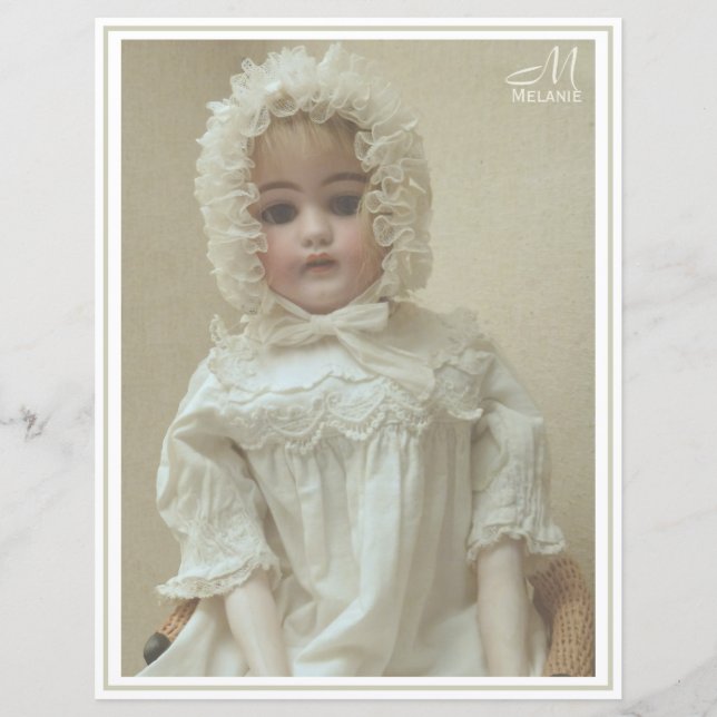 Vintage Personalisierte Viktorianische Girl-Puppe (Vorderseite)