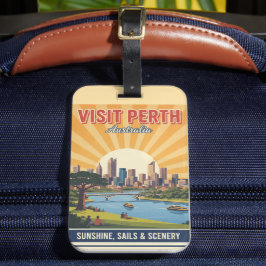 Vintage Perth Australien, Retro Sonnenschein und L Gepäckanhänger