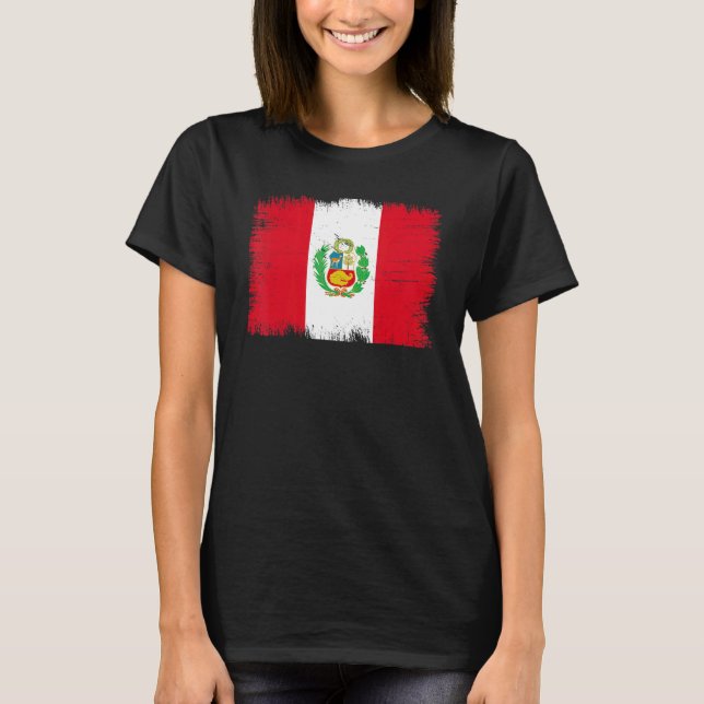 Vintage Peru Flag Peruvian Independence Day T-Shirt (Vorderseite)