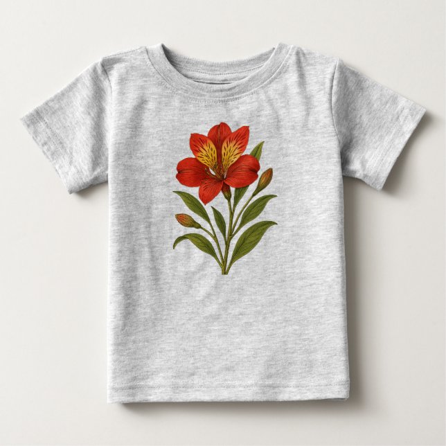 Vintage Peruvian lily Baby T-shirt (Vorderseite)
