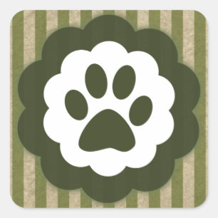 vintage pet paw quadratischer aufkleber