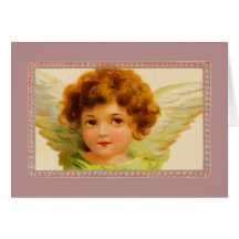 Vintage petit ange fille dans le cadre