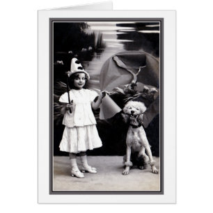 Vintage petite fille Pierrot mignonne avec photo d