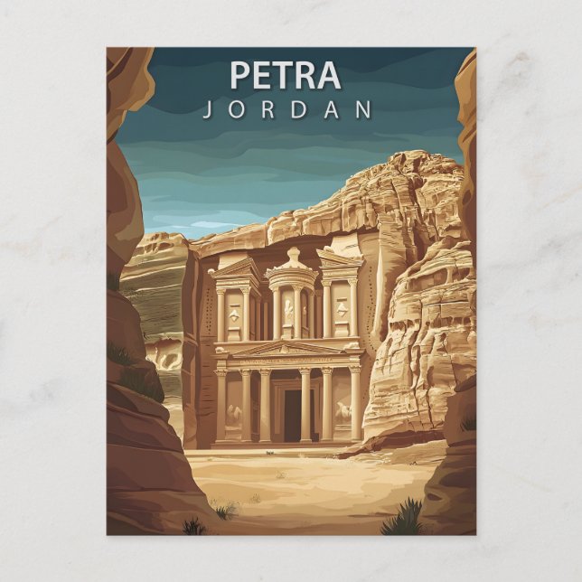 Vintage Petra Jordan Ancient Ruins Postkarte (Vorderseite)