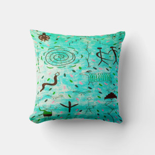 Vintage Petroglyphen-Kissen Kissen
