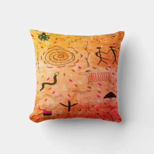 Vintage Petroglyphen-Kissen Kissen