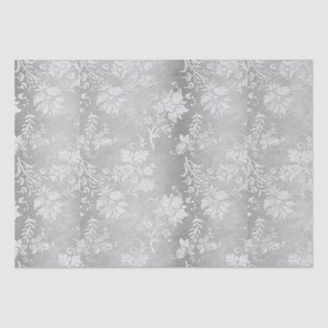 Vintage Pewter Brocade-Hochzeit Seidenpapier (Vorderseite)