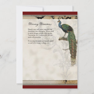 Vintage Pfau 6 - Hochzeitseinladung Einladung