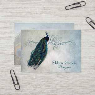 Vintage Pfau-Geschäfts-Karte Visitenkarte