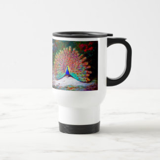 Vintage Pfau-Malerei Reisebecher