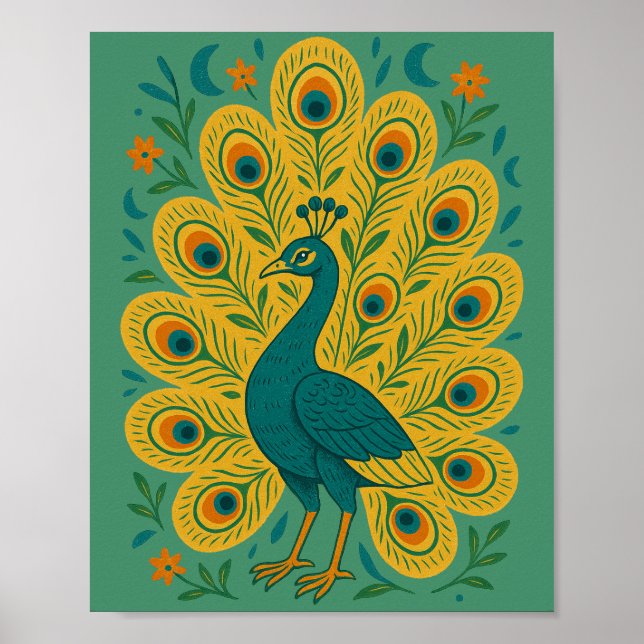 Vintage Pfau Poster (Vorne)