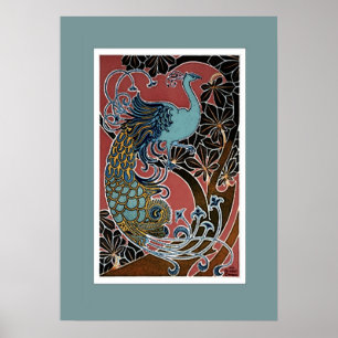Vintage-Pfauen-Ausstellungsposter-Druck Poster