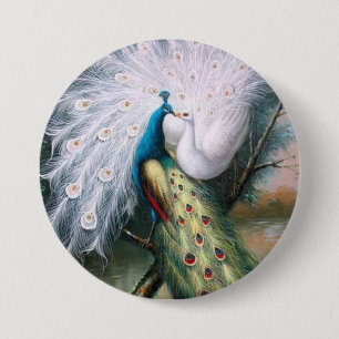 Vintage Pfauen Kuss Button