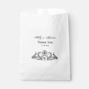 Vintage Pfauen Monogramm Geschenktütchen