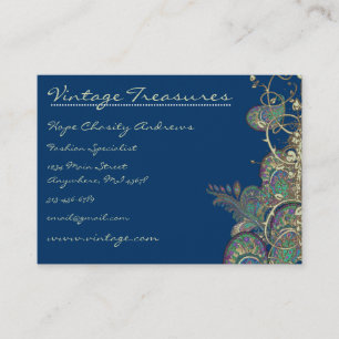 Vintage-Pfauen-Paisley-Swirbel-Design Visitenkarte