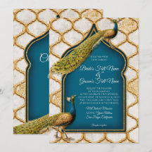Vintage Pfauenfeathers Arabesque Gold Wedding