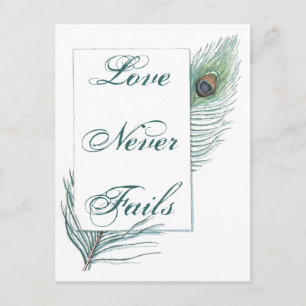 Vintage Pfauenfeder Inspirational Liebeszitat Postkarte