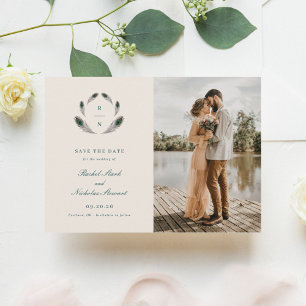 Vintage Pfauenhochzeit speichern Sie das Datum Save The Date