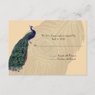 Vintage Pfauenkarten RSVP Karte