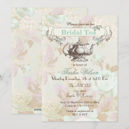 Vintage Pfefferminze Blumenkohl Bridal Teezeremoni Einladung