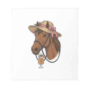 Vintage-Pferd-Cocktail-Sommerhut-Illustration Notizblock