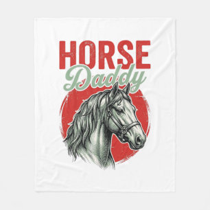 Vintage-Pferd-Daddy-Gravur Fleecedecke