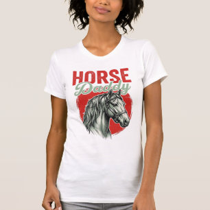 Vintage-Pferd-Daddy-Gravur T-Shirt