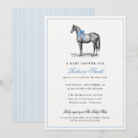 Vintage-Pferd Equine Blau Junge Elegante Babyparty