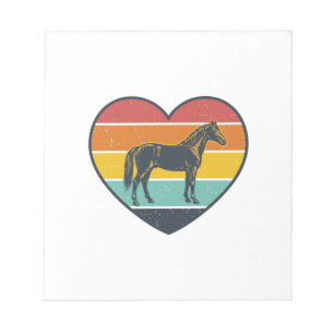 Vintage-Pferd-Herz-Sonnenuntergang-Vektordesign_1 Notizblock